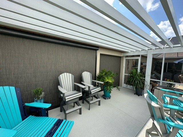 Patio to birdcage lanai autoshade